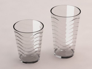 3d design---glass water wave model 3D मॉडल