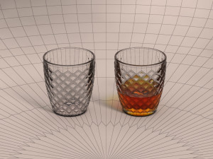 design---glass checkboard with rum 3D Model