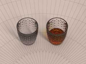 design---glass checkboard with rum 3D Model