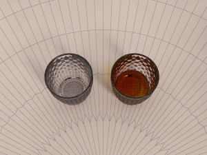 design---glass checkboard with rum 3D Model