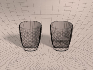 design---glass checkboard with rum 3D Model