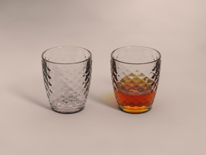 design---glass checkboard with rum 3D Model