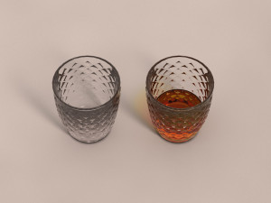 design---glass checkboard with rum 3D Model
