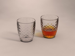 design---glass checkboard with rum 3D Model
