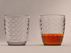 design---glass checkboard with rum 3D Model