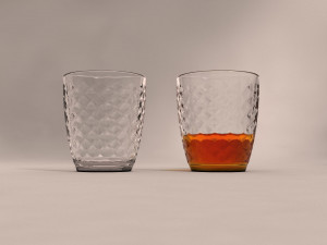 design---glass checkboard with rum 3D Model