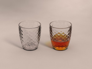 design---glass checkboard with rum 3D Model