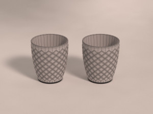 design---glass checkboard with rum 3D Model