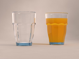 design---glass ennea with orange juice v2 3d 3D Model