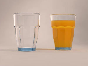 design --- enea de vidro com suco de laranja v2 3d Modelo 3D
