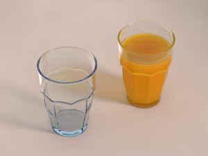 design---glass ennea with orange juice v2 3d 3D Model