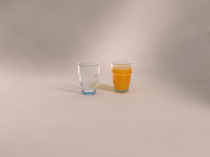 design---glass ennea with orange juice v2 3d 3D Model