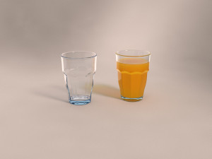 design---glass ennea with orange juice v2 3d 3D Model