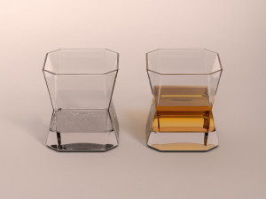 design-glass whiskey square Modelo 3D