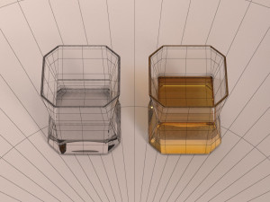 design-glass whiskey square 3D 模型