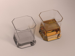 design-glass whiskey square 3D 模型