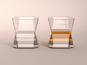 design-glass whiskey square 3D 模型
