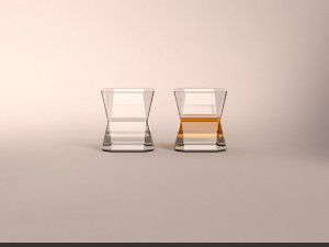 design-glass whiskey square 3D 模型