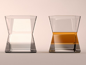 design-glass whiskey square 3D 模型