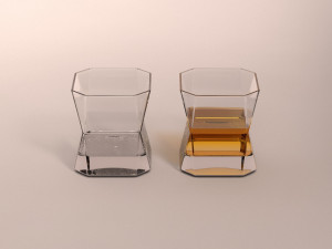design-glass whiskey square 3D 模型