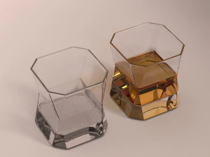 design-glass whiskey square 3D Model