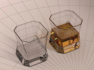 design-glass whiskey square 3D Model