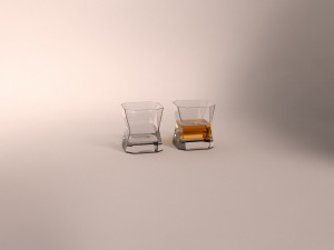 design-glass whiskey square 3D 模型