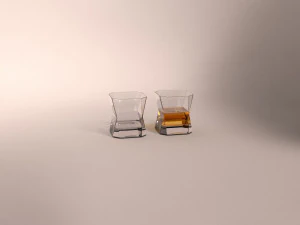 design-glass whiskey square 3D Model