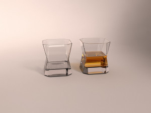 design-glass whiskey square 3D 模型