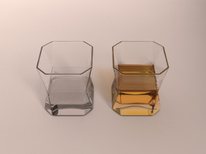 design-glass whiskey square 3D 模型