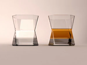 design-glass whiskey square 3D Model