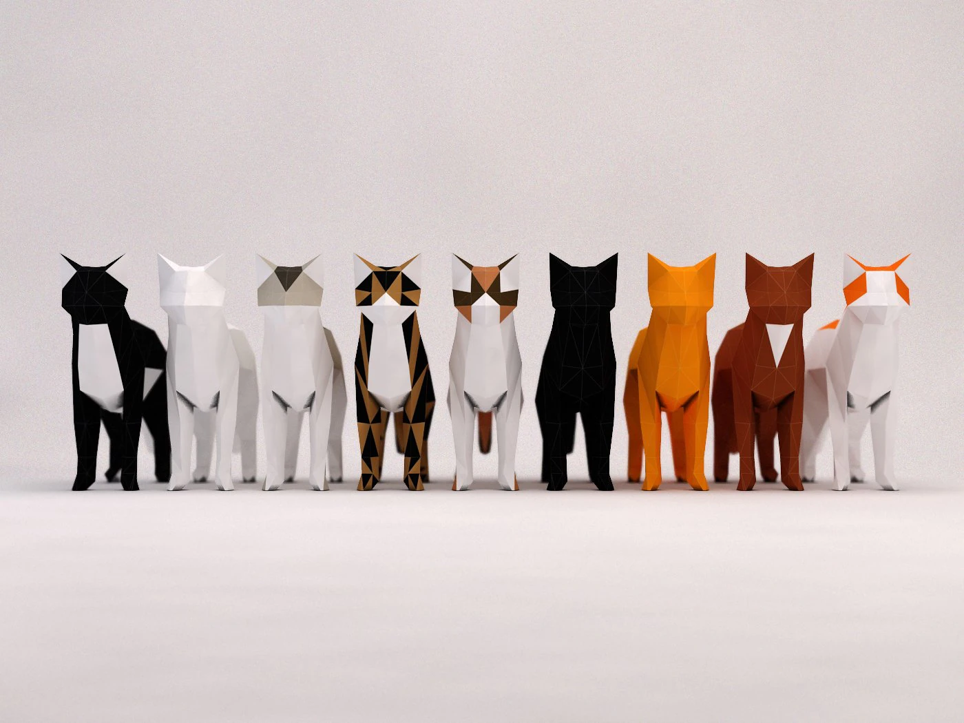 origami --- configura&ccedil;&atilde;o de gato Modelo 3D .c4d .max .obj .3ds .fbx .stl .blend 