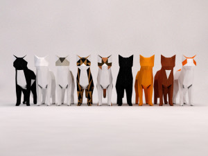 origami---cat setup Model 3D