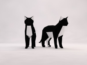 origami---cat setup 3D Модель