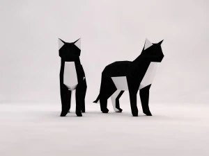 origami --- configura&ccedil;&atilde;o de gato Modelo 3D