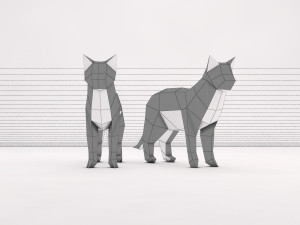 origami---cat setup 3D Модель