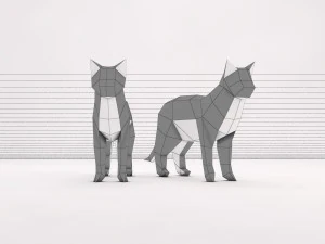 origami --- configura&ccedil;&atilde;o de gato Modelo 3D