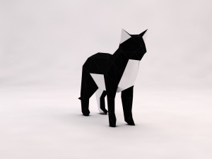 origami---cat setup 3D Модель