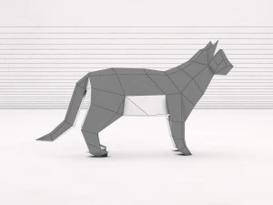 origami --- configura&ccedil;&atilde;o de gato Modelo 3D