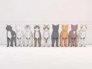 origami---cat setup 3D Модель
