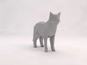 Origami---Katze 3D Modell