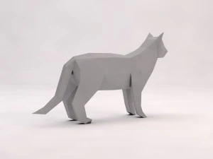 Origami---Katze 3D Modell