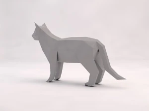 Origami---Katze 3D Modell