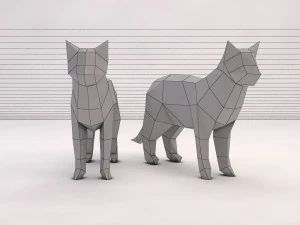 Origami---Katze 3D Modell