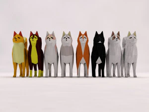 origami---dog setup 3D Model