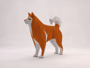 origami---dog setup 3D Model