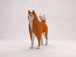 origami---dog setup 3D Model