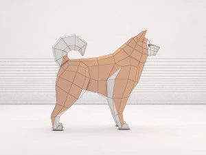 origami---dog setup 3D Model