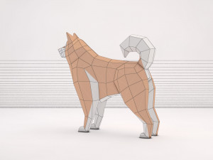 origami---dog setup Modelo 3D