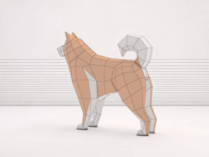 origami---dog setup 3D Model